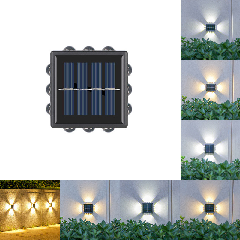 Kit Iluminação Arandela Solar 4 Focos Parede Slim 12 Fachos Led Externa em Oferta na Shopee