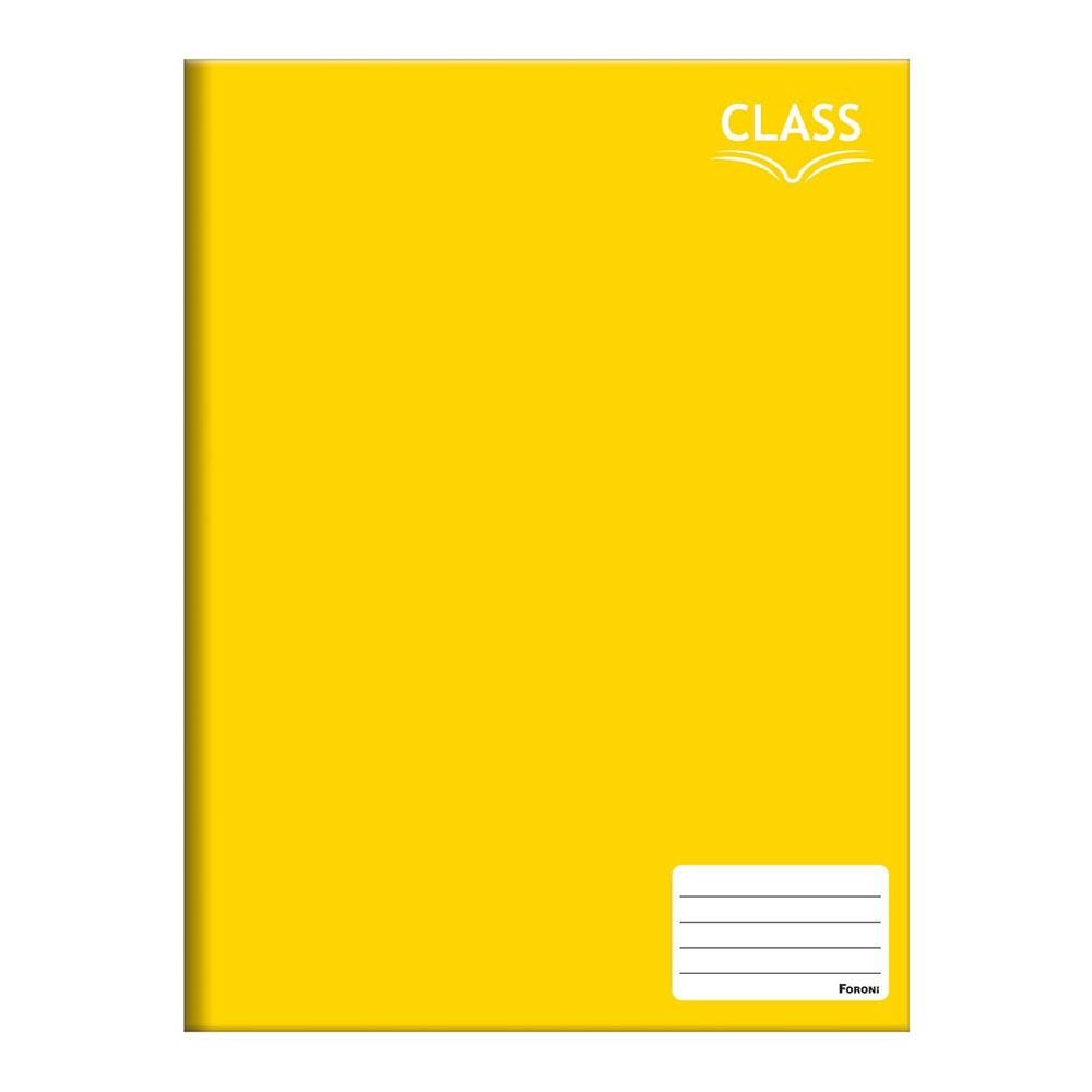 Caderno Brochurão Grande 20x27,5cm 80 Folhas Class Amarelo Foroni em Oferta na Shopee