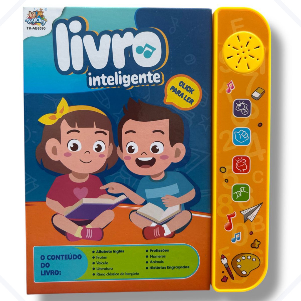 Livro Inteligente Infantil Interativo Bilíngue Educativo Som