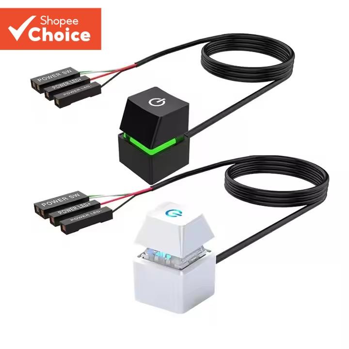 Botão de Energia Externo de 1.65M para Luz LED de Computador Desktop, Início do PC, Placa Mãe, para Escritório em Casa.