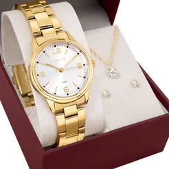 Kit Relógio Lince Feminino com Colar e Brincos LRGM026L32KBQFS2KX