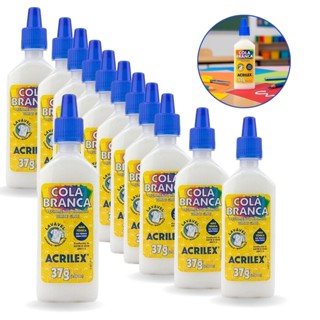 Cola Branca Escolar Kit 12 Frascos 37g Acrilex em Oferta na Shopee