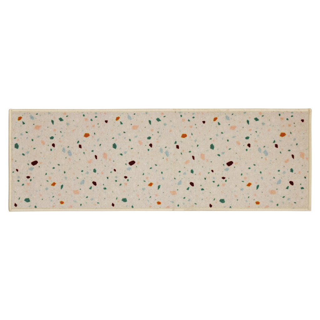 Tapete Passadeira Clean Confetes Bege 40x120cm Poliamida Antiderrapante Decorativa Cozinha Edantex em Oferta na Shopee