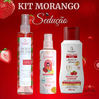 Kit Banho Morango com Champagne- Bio Instinto Sab Intimo/ Body Splash/ Desodorante Intimo em Oferta na Shopee