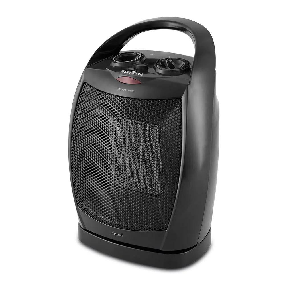Aquecedor Elétrico Britânia 220v - AB1600P Ceramic Preto Termostato Segurança Portátil e Econômico