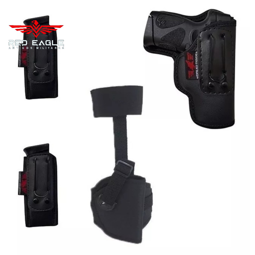Kit 1 (Holster)Coldre Premium Velado G2c/ G3c/ Th9c/ Th40c + 2 Carregadores Velados + 1 Coldre Tornozelo Desert Coldres