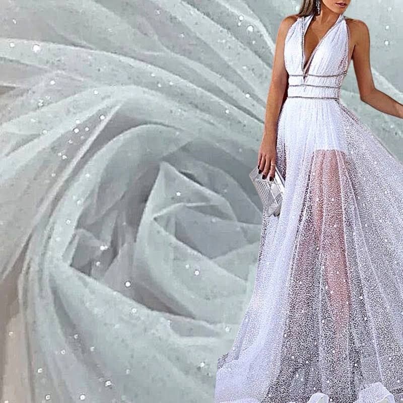 3 Metros Tecido Tule Glitter 1,5M Largura Tule Cristal — imagem 2 de 2