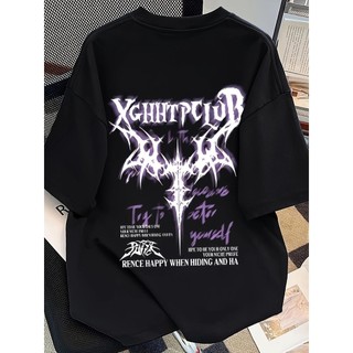 2025 Novo Casal Versátil Impresso Camiseta Para Homem , Solto Casual Em Torno Do Pescoço Manga Curta