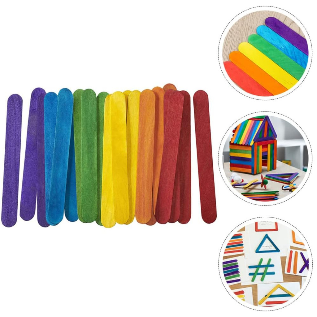 PALITO SORVETE COLORIDO PONTA REDONDA PACOTE 96 UNIDADES CORES SORTIDAS ARTESANATO MAQUETE ESCOLA