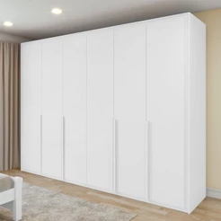 Guarda Roupa Casal 100% MDF 6 Portas Easy Space Branco -Lopas