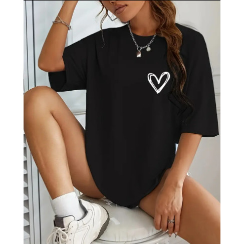 Camiseta Feminina Academia Treino Oversized Camisetão Longa Algodão Confortavel