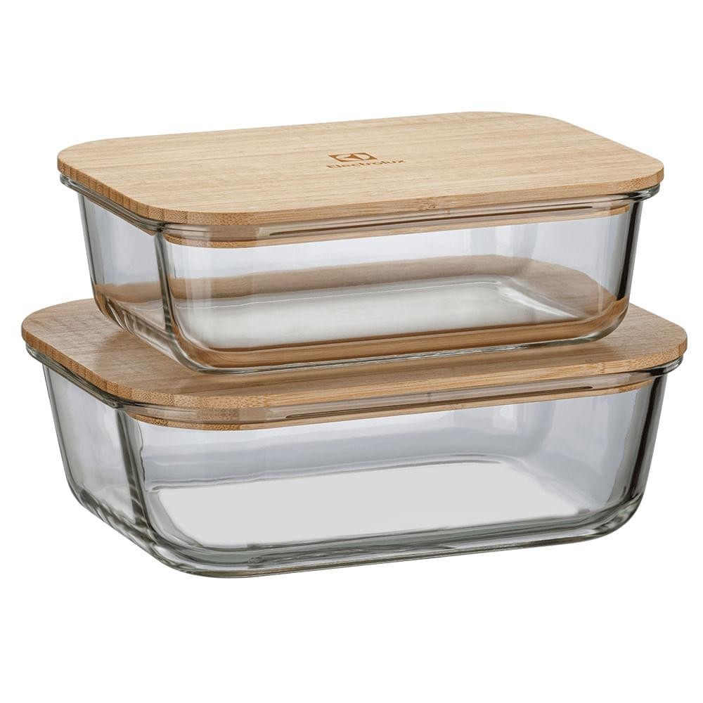 Potes Herméticos Refratários com Tampa de Bambu em Oferta na Shopee