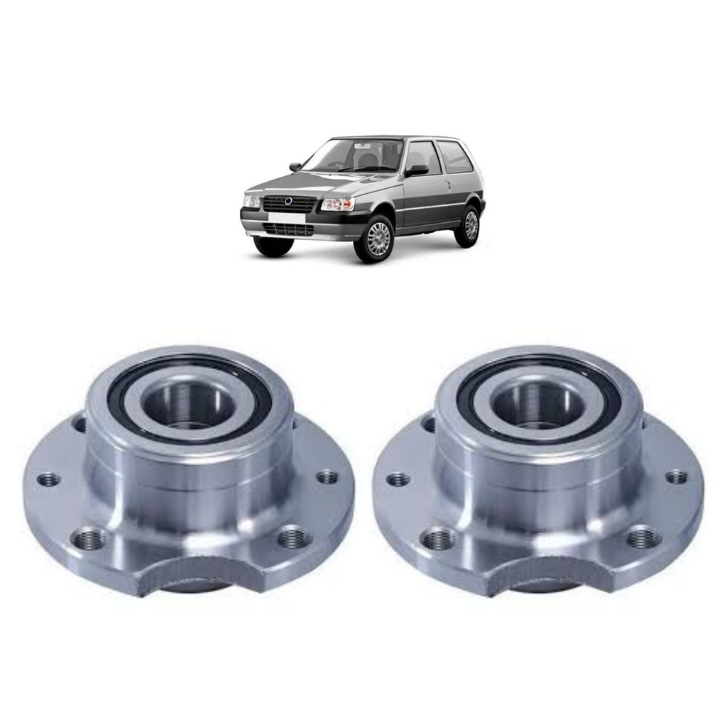 Par Cubo Roda Nakata 4 Furos Traseiro Esquerdo+Direito Com Rolamento Fiat Uno Mille 1984 A 2013