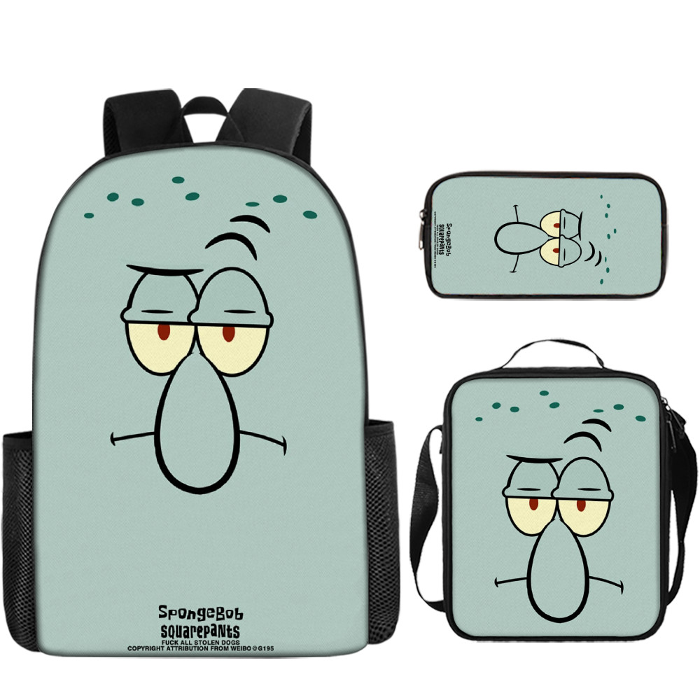 Bob Esponja Calça Quadrada Mochila De Desenho Animado De 16 Polegadas Reduz A Carga E Grande Capacidade 20L Conjunto De