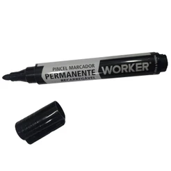 Caneta Marcador Permanente Recarregável Preta WORKER 930067