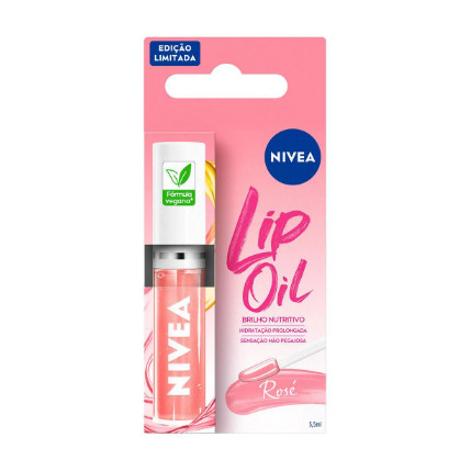 Brilho Labial Nutritivo Nivea Lip Oil Rosé 5,5ml