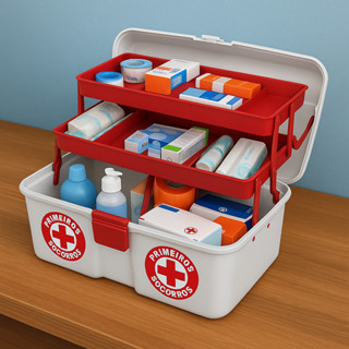 Maleta De Medicamentos Primeiros Socorros Caixa Organizadora De Remédios C/2 Bandejas 10 Divisorias em Oferta na Shopee