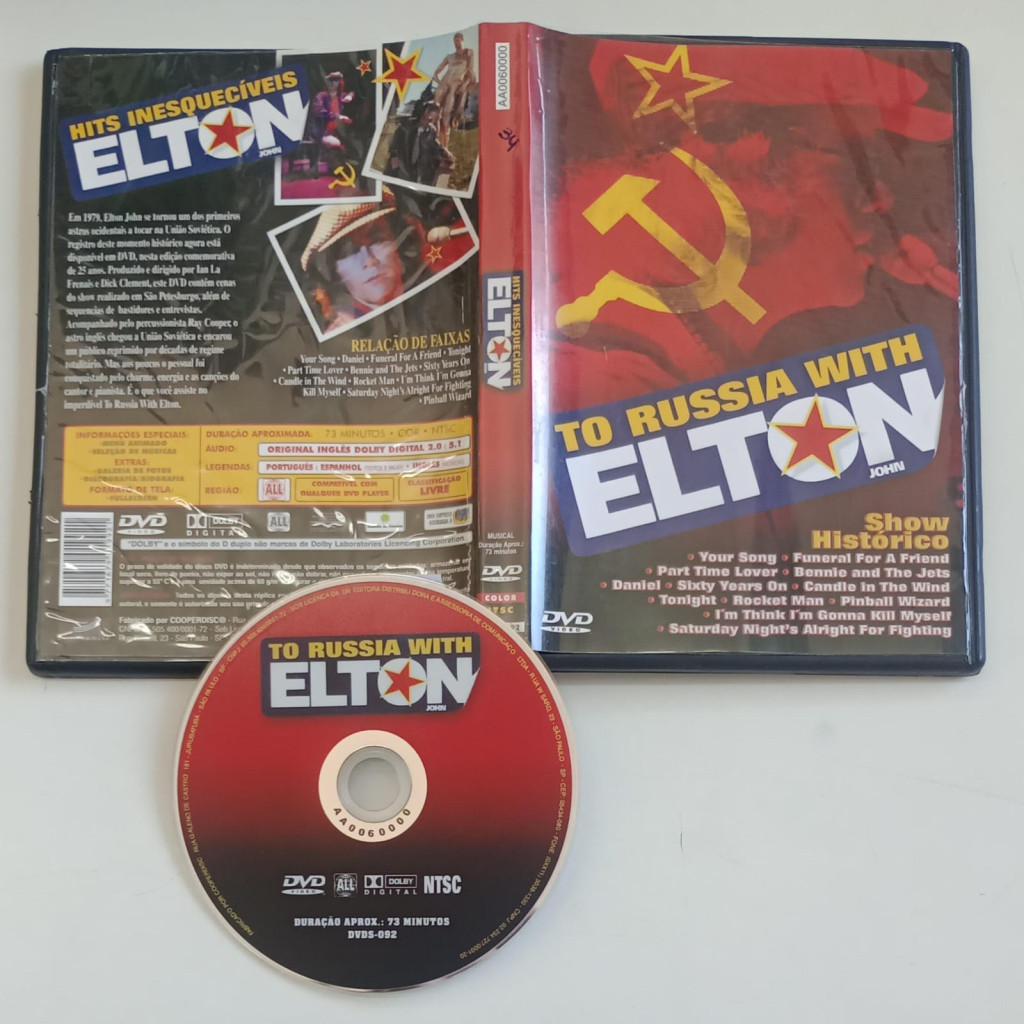 DVD ELTON JOHN - TO RUSSIA editora IAN LA FRENAIS, DICK CLEMENT
