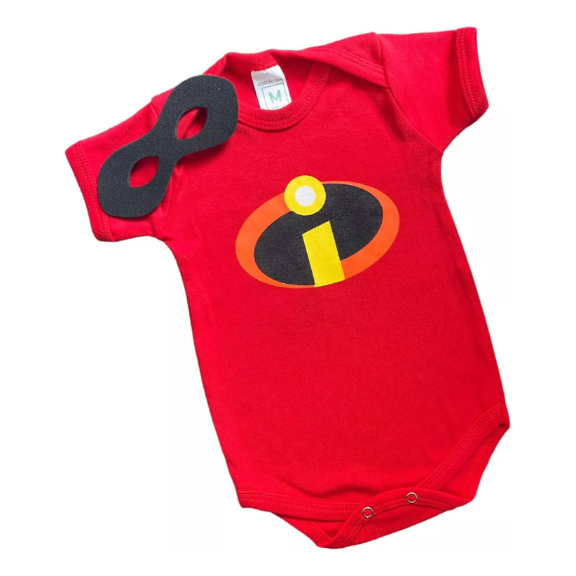 Body Bebê Temático Os Incríveis com Máscara Fantasia Infantil Disney Mesversário Ensaio Confortável Menino Menina em Oferta na Shopee