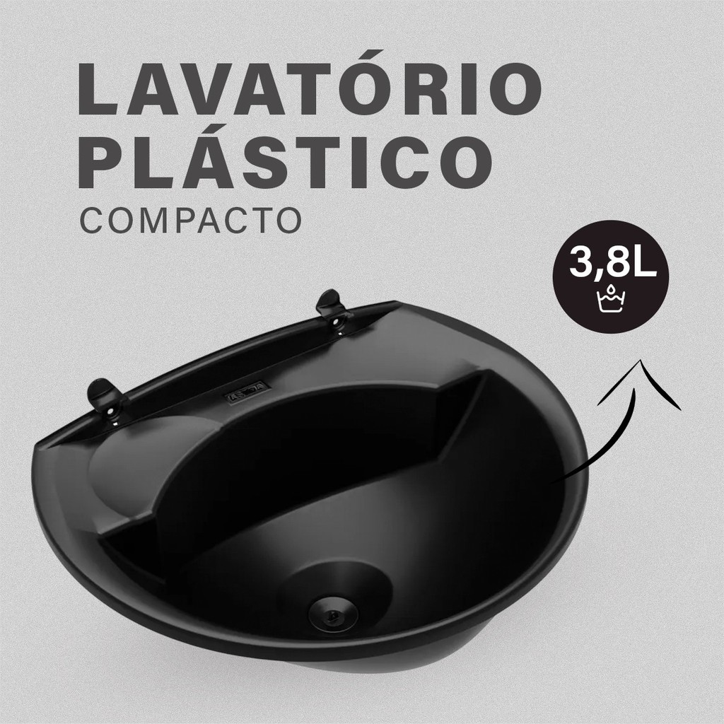 Pia Lavatório Plástico Lavatório Banheiro Astra Plástico 3,8L Lavatório Banheiro Com Kit Instalação