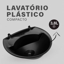 Pia Lavatório Plástico Lavatório Banheiro Astra Plástico 3,8L Lavatório Banheiro Com Kit Instalação