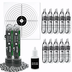 Combo Airgun: Esferas 4,5mm + 10 Co2 + Óleo + Alvos