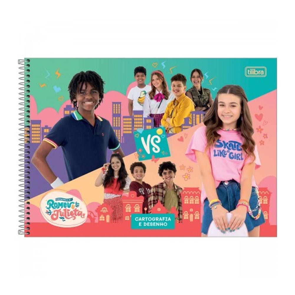Caderno Cartografia e Desenho Grande 27,5x20cm Espiral Romeu e Julieta SBT VS Tilibra