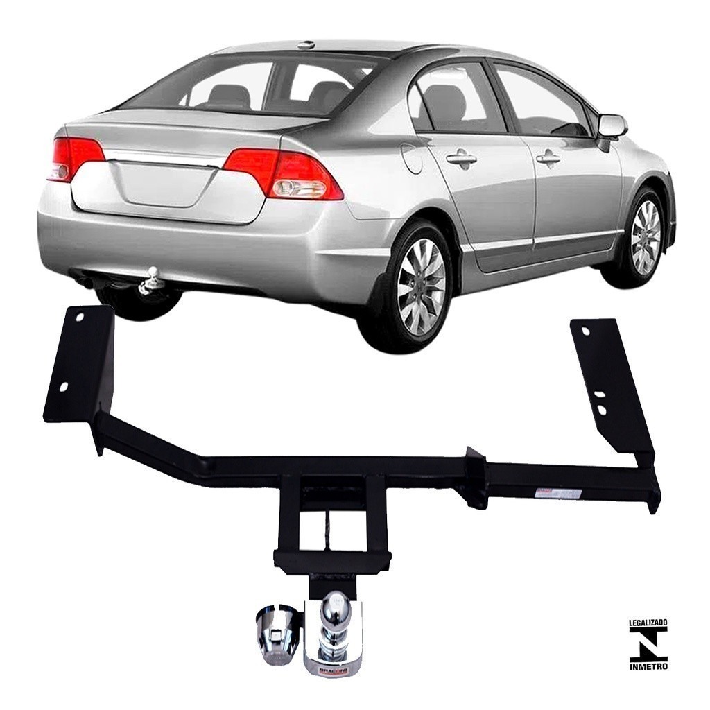 Engate Reboque Rabicho Fixo New Civic 2006 a 2016 500Kg bOM