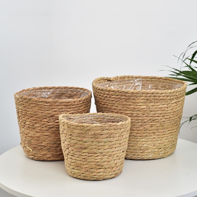 TOP:Imitação de vime cesta de flores vaso de flores vaso de flores decoração criativa para casa