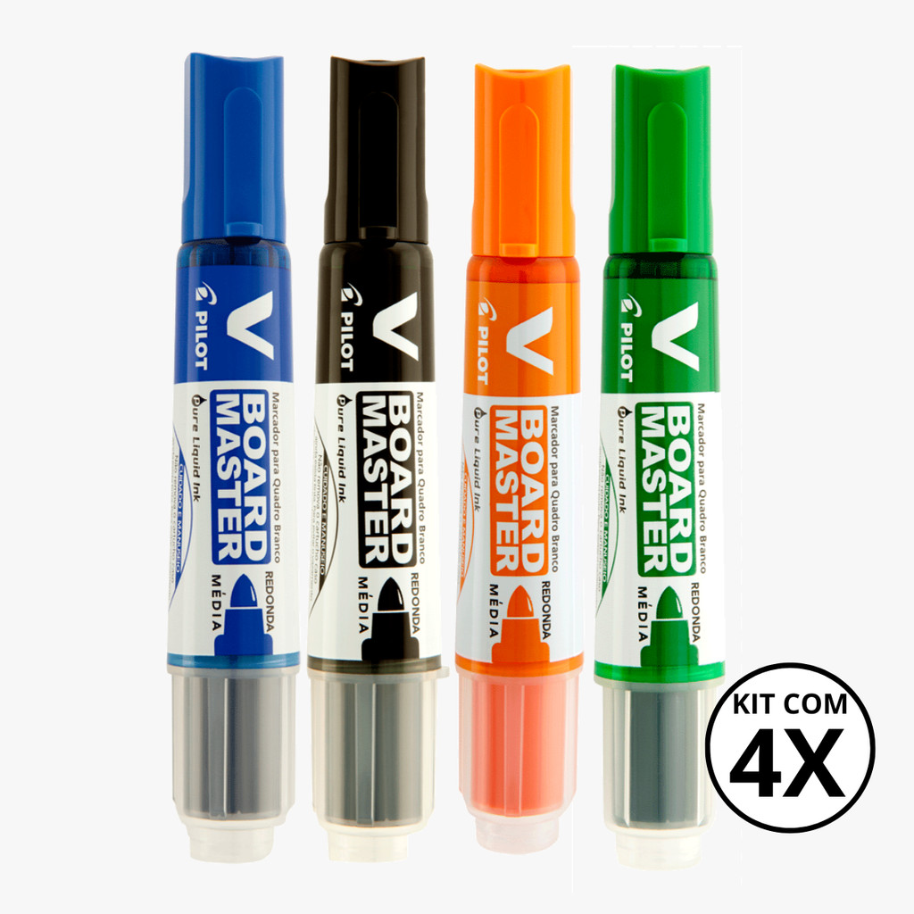 Kit com 4 Marcadores Para Quadro Branco V Board Master - PILOT em Oferta na Shopee
