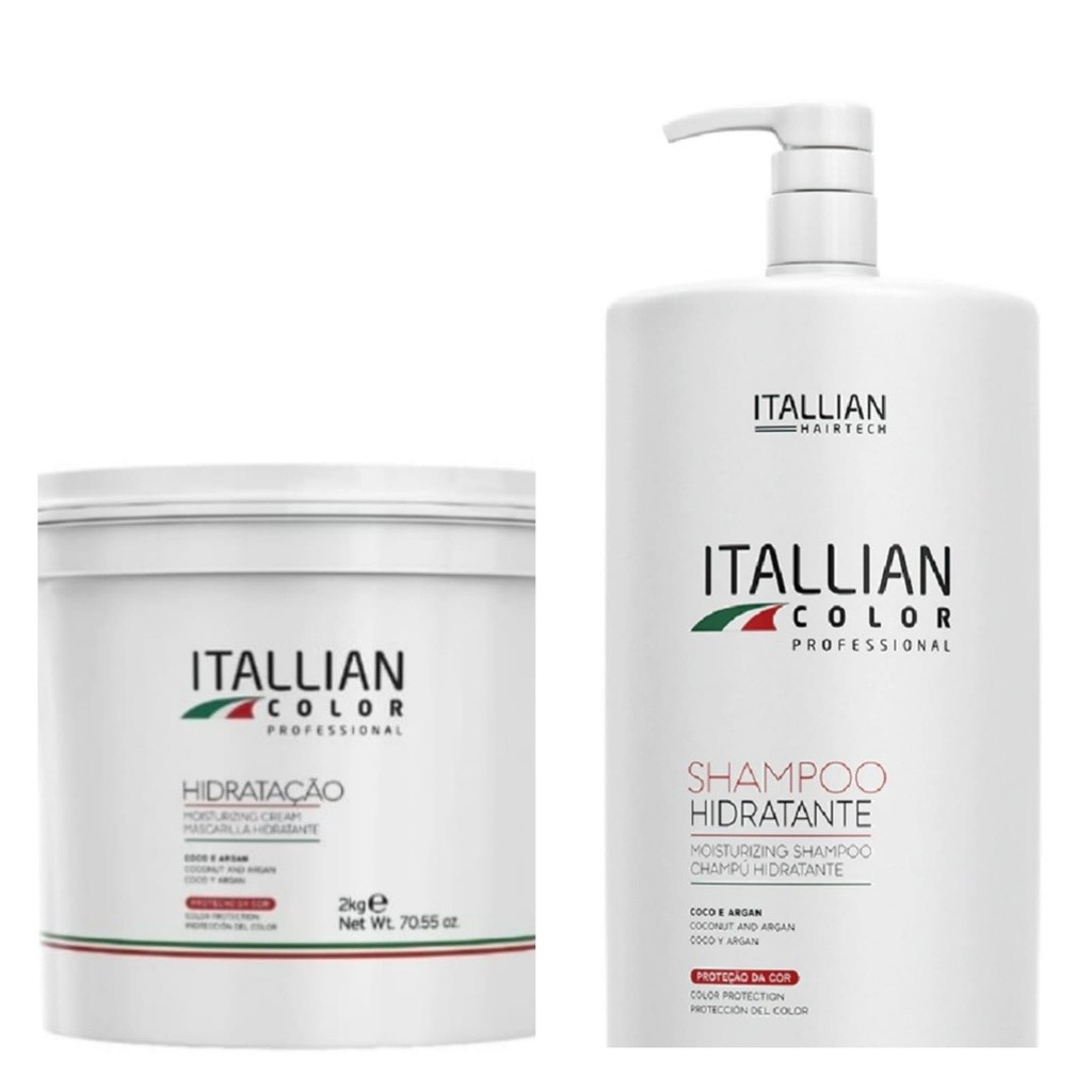 Kit Itallian Color Shampoo 2,5litros Máscara Hidratação 2kg em Oferta na Shopee