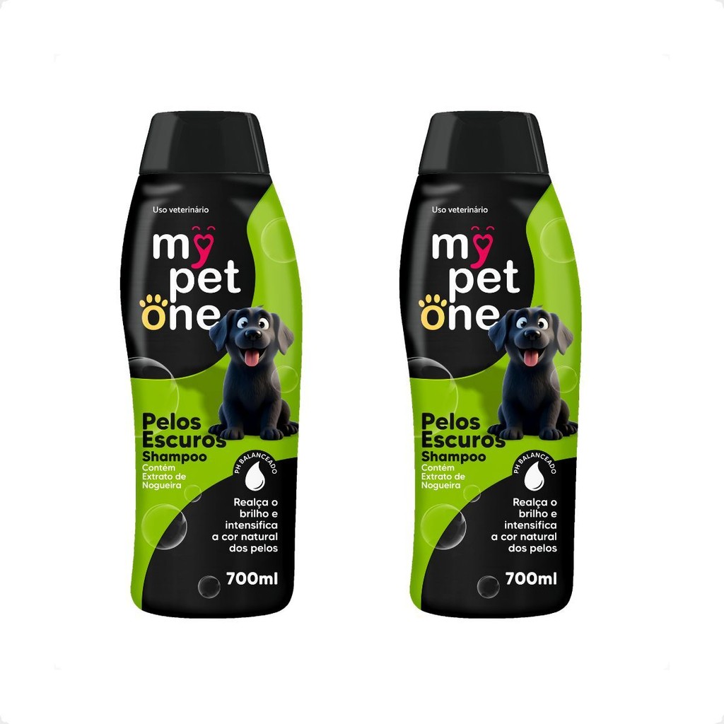 Kit 2 Shampoo Premium 700 mL Pêlos Escuros Mypetone Cães e Gatos em Oferta na Shopee