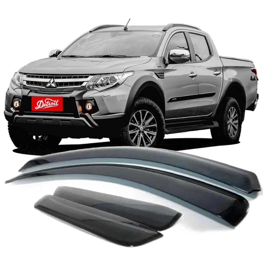 Calha de Chuva Mitsubishi L200 Triton 2021 a 2024 Ecoflex 13.012A Defletor Janela Kit