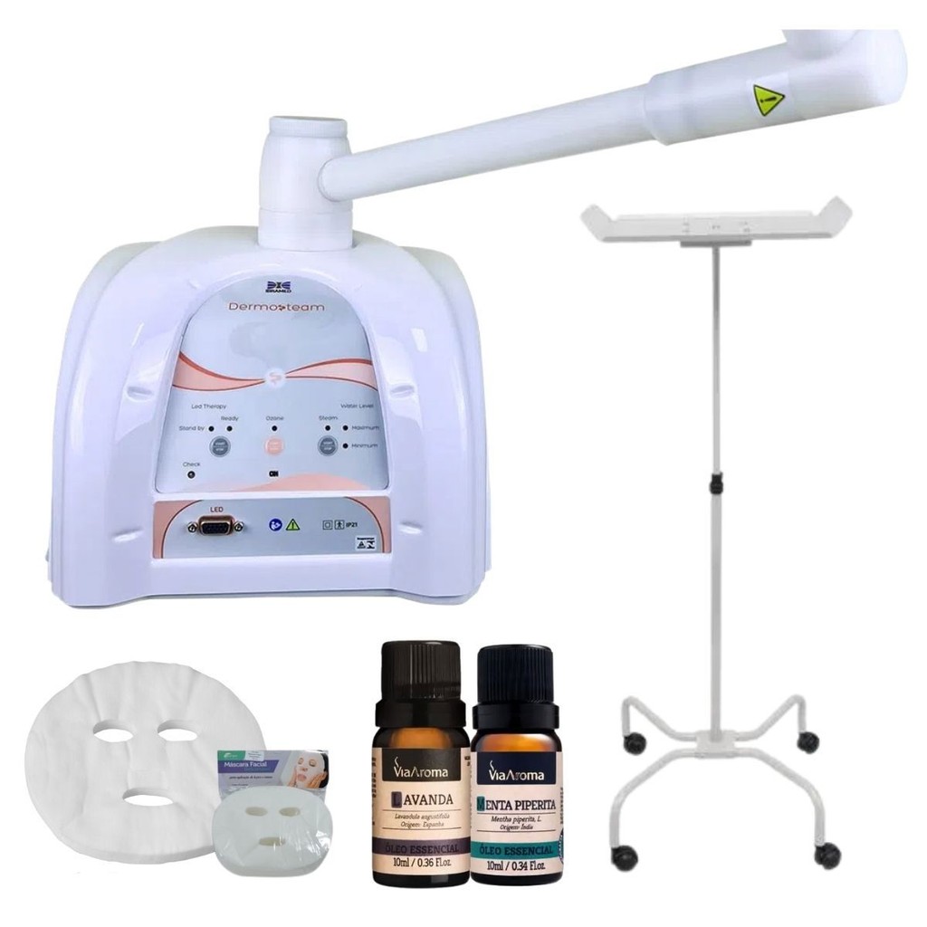 Dermosteam Ibramed com Vapor de Ozônio, Brindes e Carrinho - Health