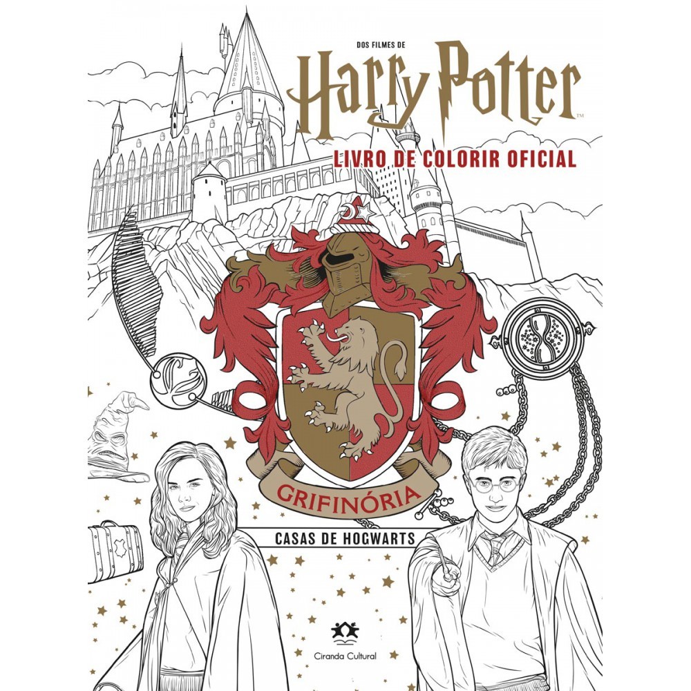 Livro de Colorir Brochura Harry Potter - Grifinória Casas de Hogwarts