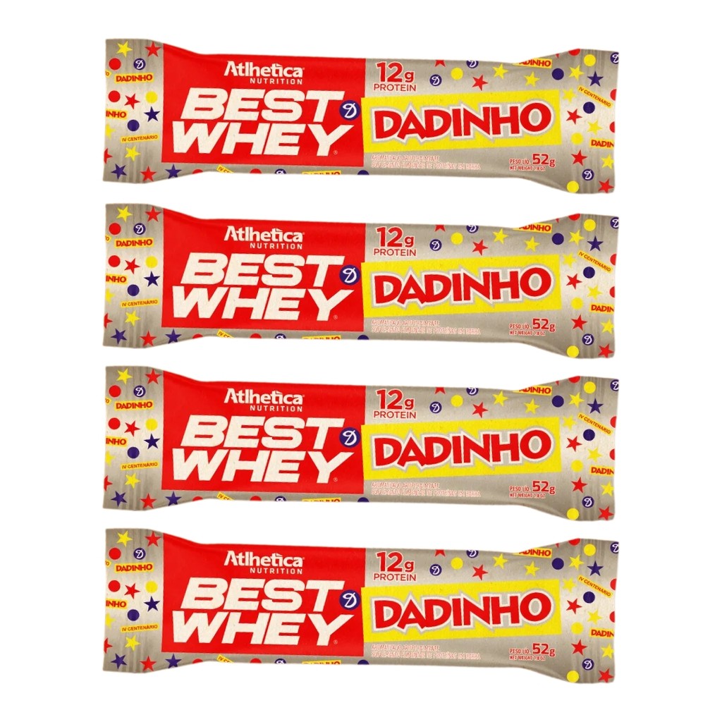 Kit 4 Best Whey Atlhetica Nutrition 52g Dadinho 12g Proteína
