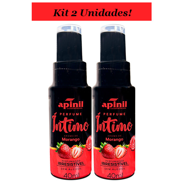 KIT 2 Unidades Perfume Íntimo MORANGO 40mL APINIL em Oferta na Shopee