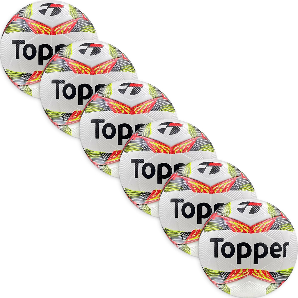 Kit Com 6 Bolas de Futebol Campo Slick 24 Topper Original - Sports & Outdoors
