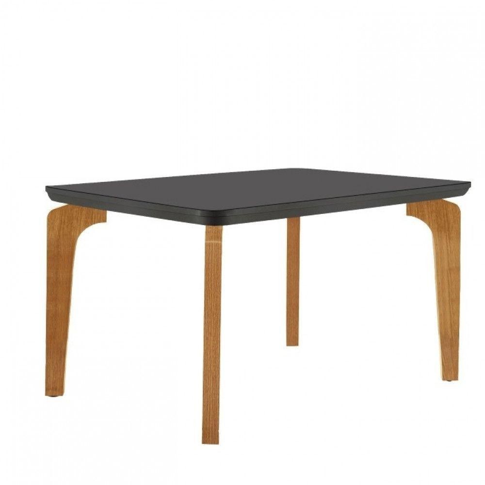 Mesa Sala De Jantar Liz 120cm Em Mdf E Vidro Com Canto Copo Grafite/ Imbuia/ Serig. Grafite em Oferta na Shopee