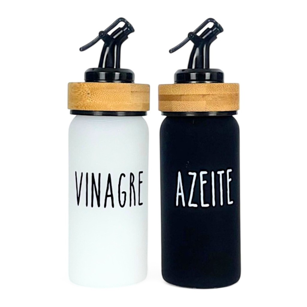 Jogo 2 Galheteiro Doha Azeite Vinagre Com Bico Dosador 220ml