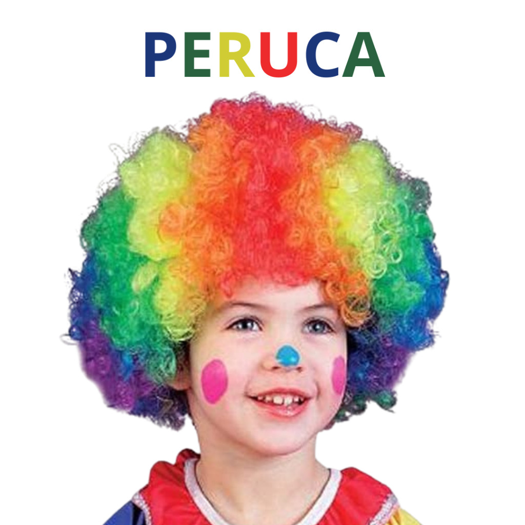 Peruca de Palhaço com Nariz de Espuma em Oferta na Shopee
