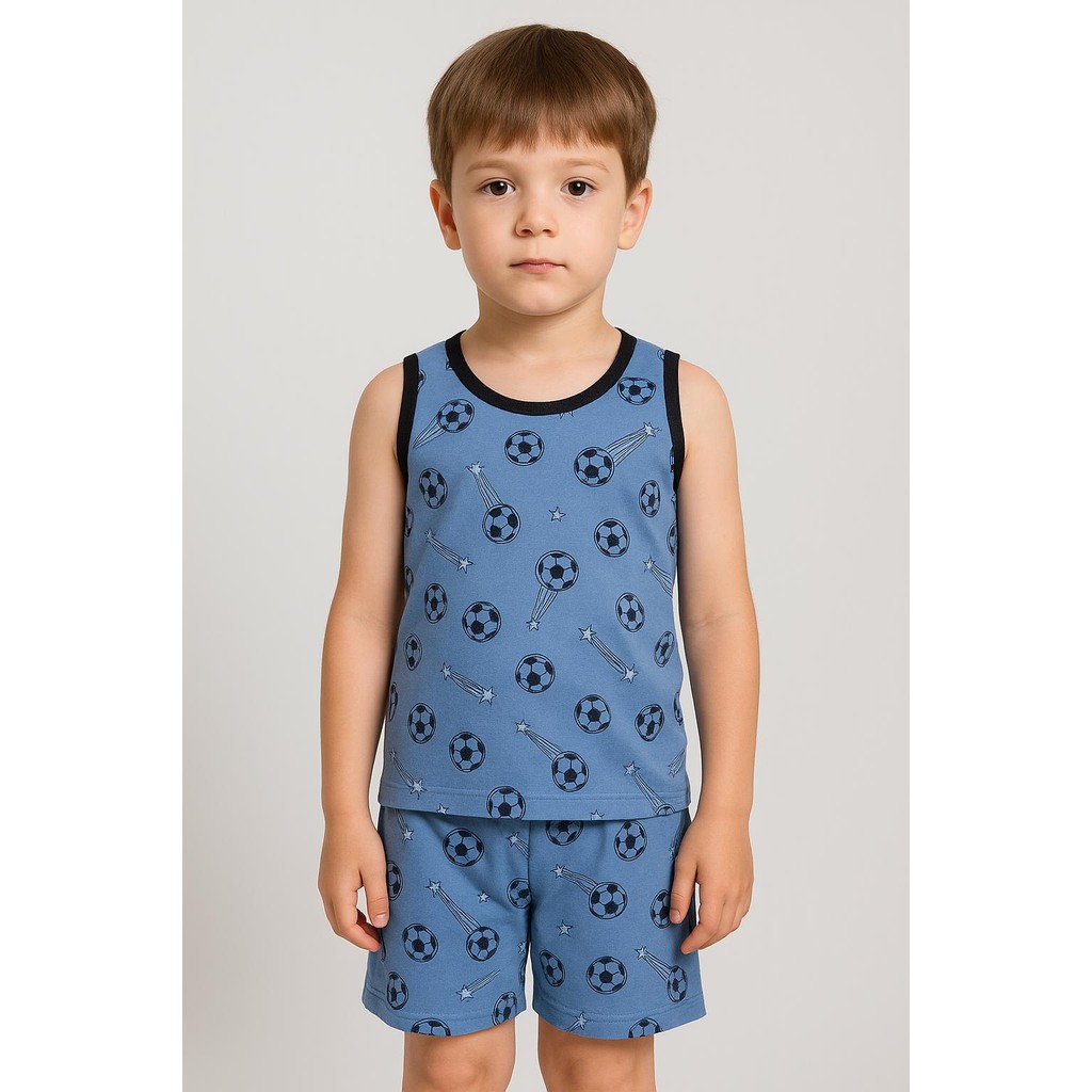 Pijama Infantil Menino Regata Dinossauro Curto Verão estampa