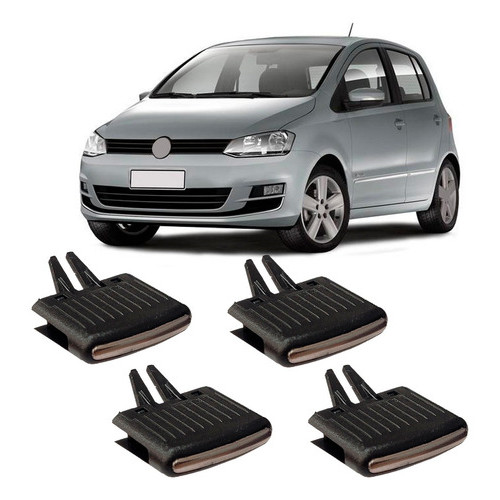 Kit Botão Difusor De Ar Fox Jetta 10 A 14 - Filete Cromado