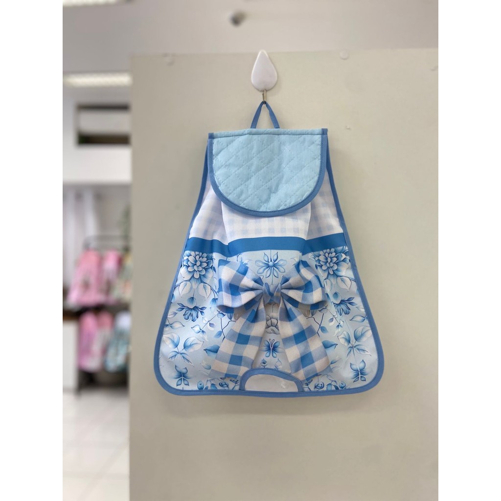 Puxa Saco/Guarda Sacolas -  Digital Coleção laço Azul - Lançamento. em Oferta na Shopee