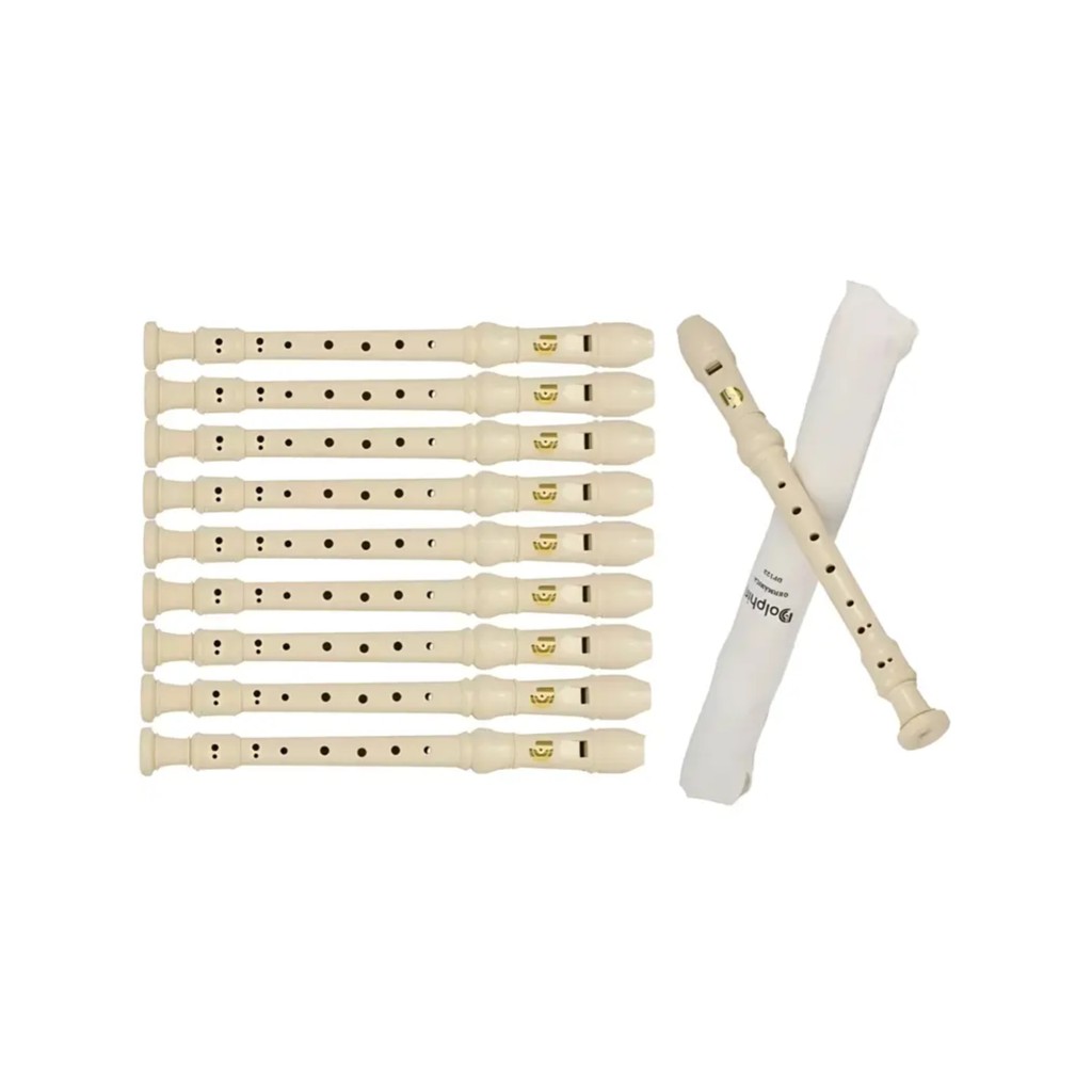 KIT COM 10 FLAUTAS DOCE GERMÂNICA DOLPHIN DP123