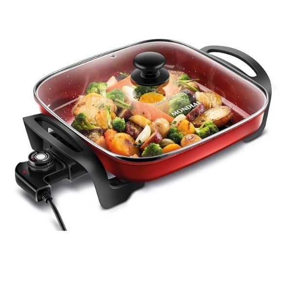 Panela Elétrica Mondial Multicook Vermelha 1200W Grill 5 Níveis Temperatura 110V Premium em Oferta na Shopee