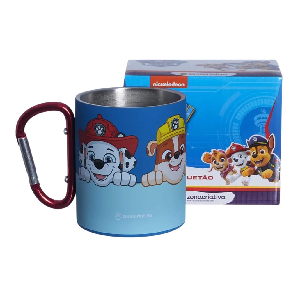 Caneca Mosquetão 300ml Patrulha Canina em Aço Inox Zona Criativa Infantil em Oferta na Shopee