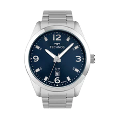 Relógio Masculino Technos Prata Azul Analógico 2115TZP/1A