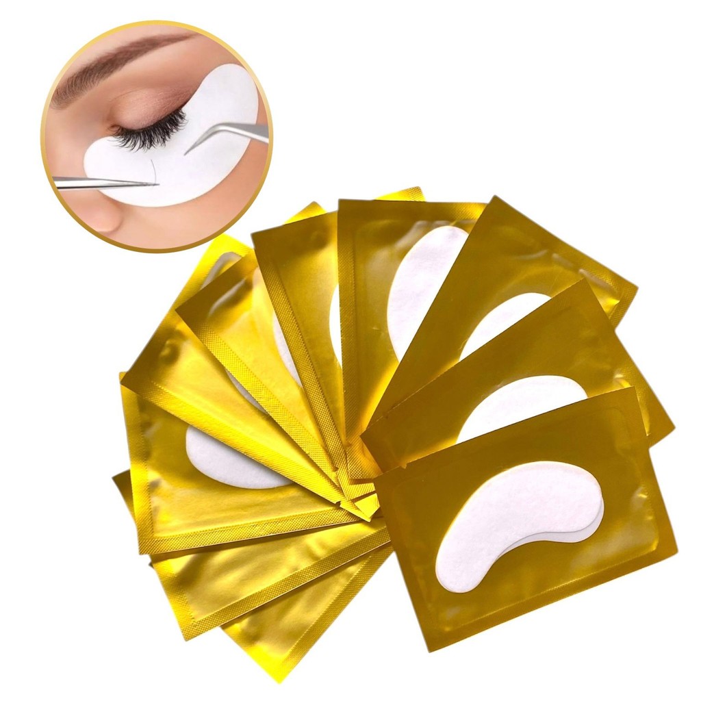 Kit com 10 Adesivos Protetores de Pálpebra em Gel | Eye Gel Patches para Alongamento de Cílios