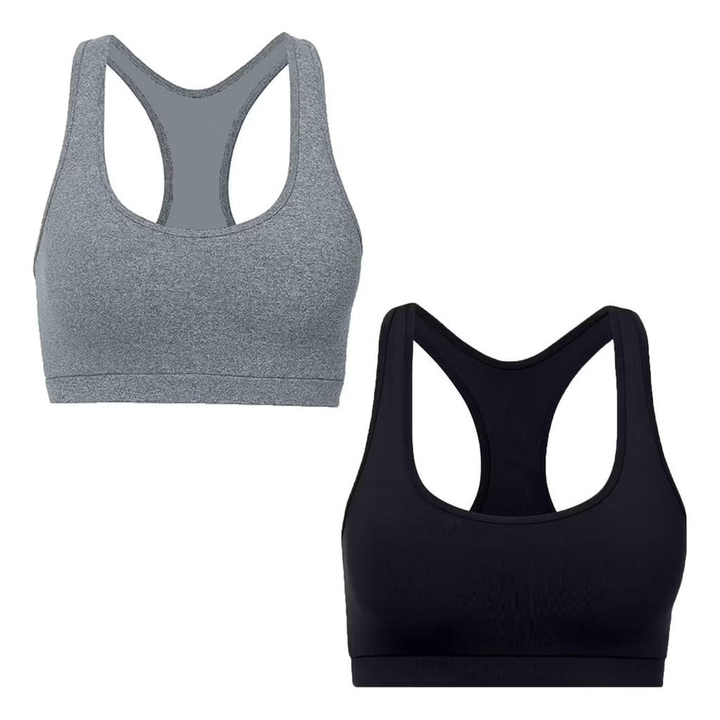 Kit 2 Top Feminino Liso Nadador Fitness Sem bojo em Oferta na Shopee